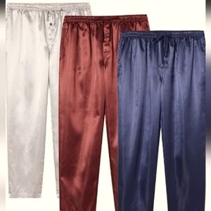 NEW. Mens Satin Sleep Lounge Pants. Size Medium. Set Of 3
